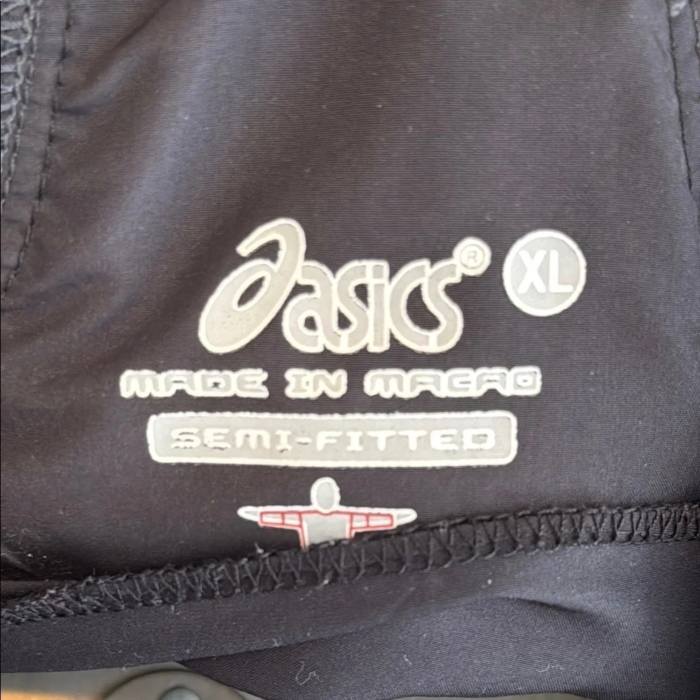 Asics Black and Blue Windbreaker Jacket